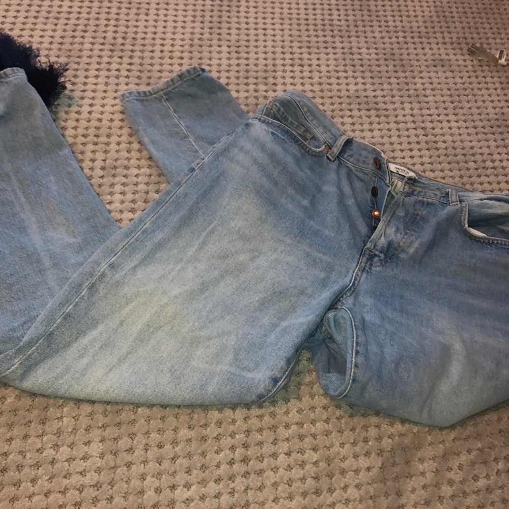 button down boyfriend jeans